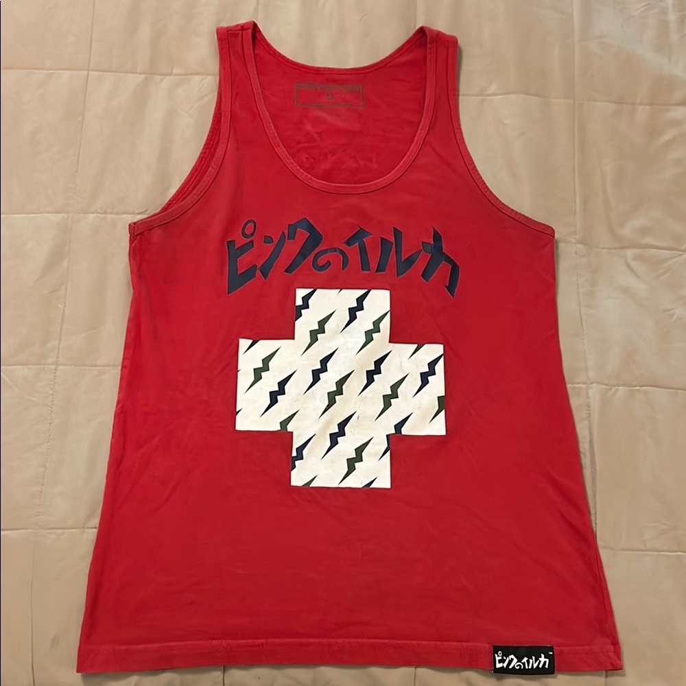 PINK DOLPHIN Red Graphic Tank Top